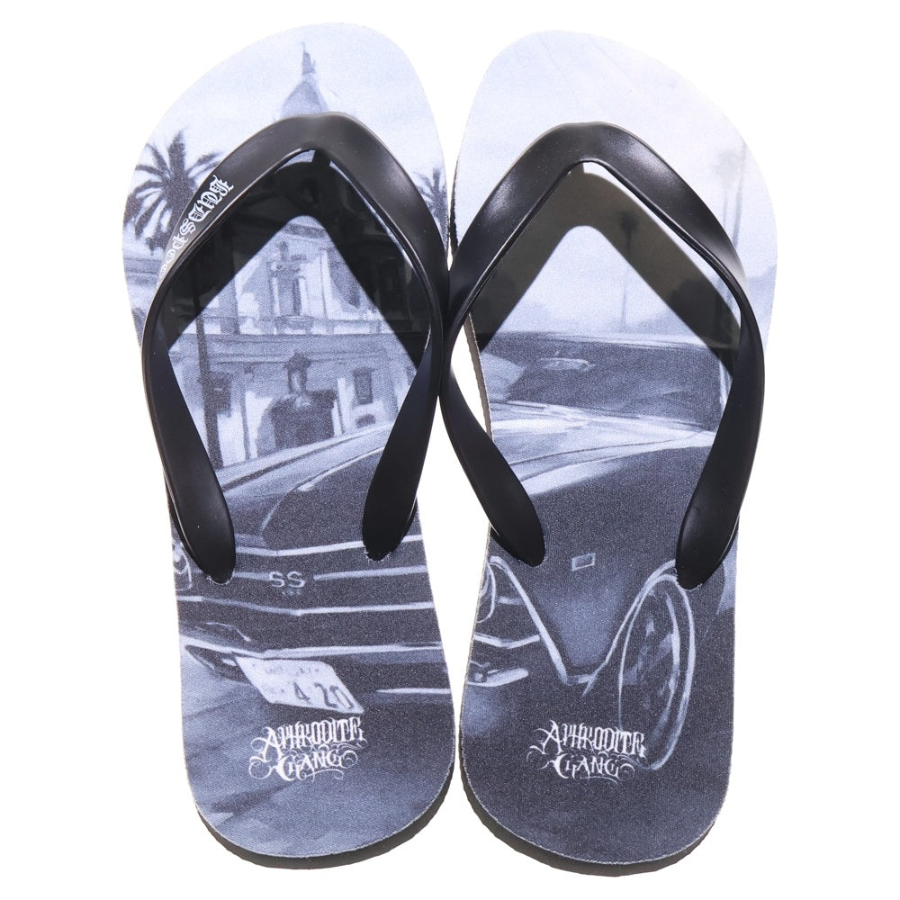 BUDSPOOL(バッズプール) × TAKUYA KAMIOKA ART WORK PRINT SANDALS タクヤ カミオカ アートワーク プリント ビーチ サンダル ブルー