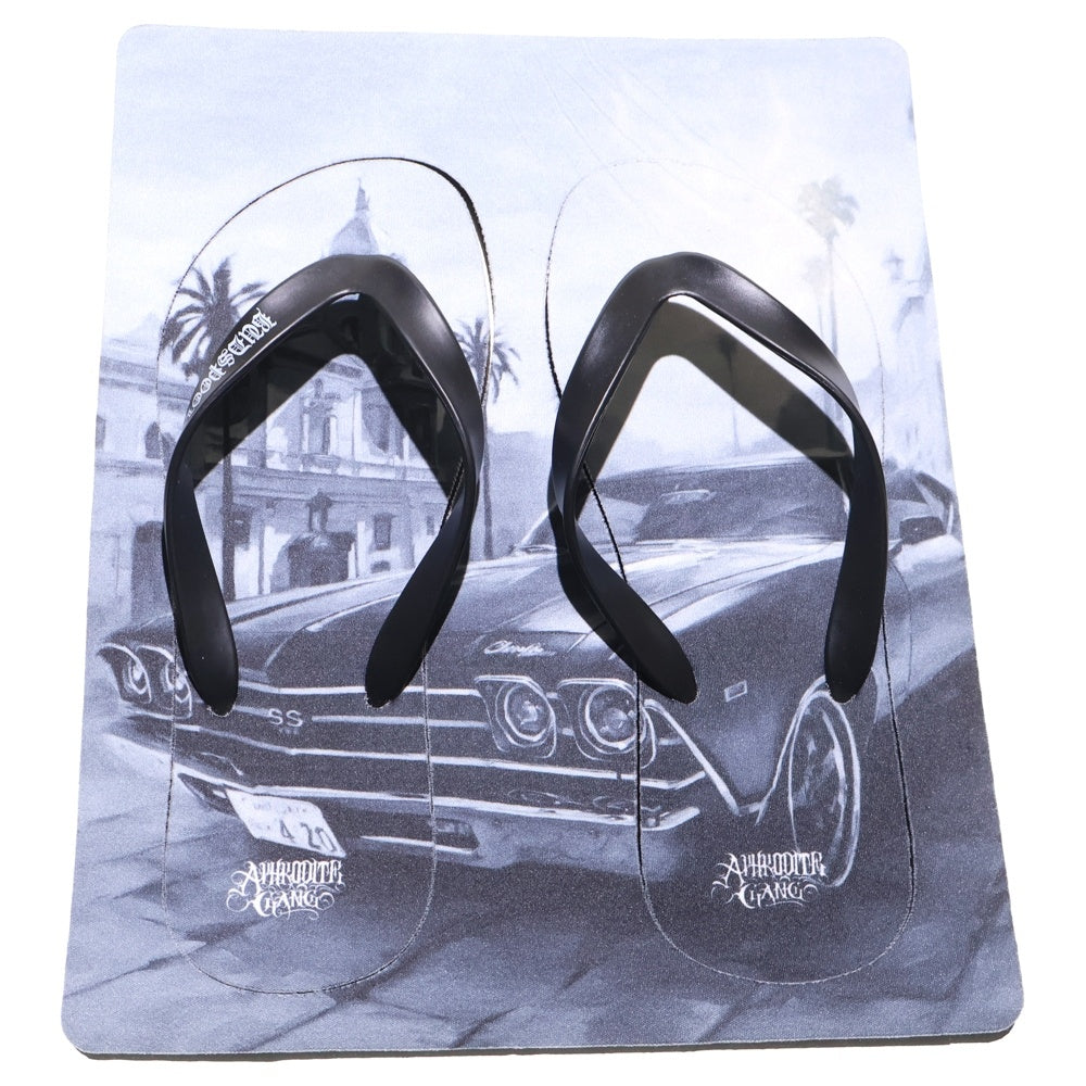 BUDSPOOL(バッズプール) × TAKUYA KAMIOKA ART WORK PRINT SANDALS タクヤ カミオカ アートワーク プリント ビーチ サンダル ブルー