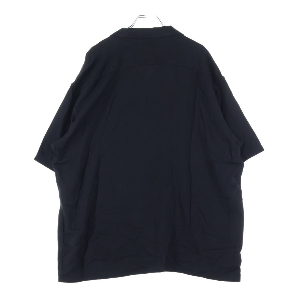 BUDSPOOL(バッズプール) ×GAKKIN 白墨狐 EMBROIDERY 50'S SHIRT ガッキン アート エンブロイダリー オープンカラー 半袖シャツ ブラック