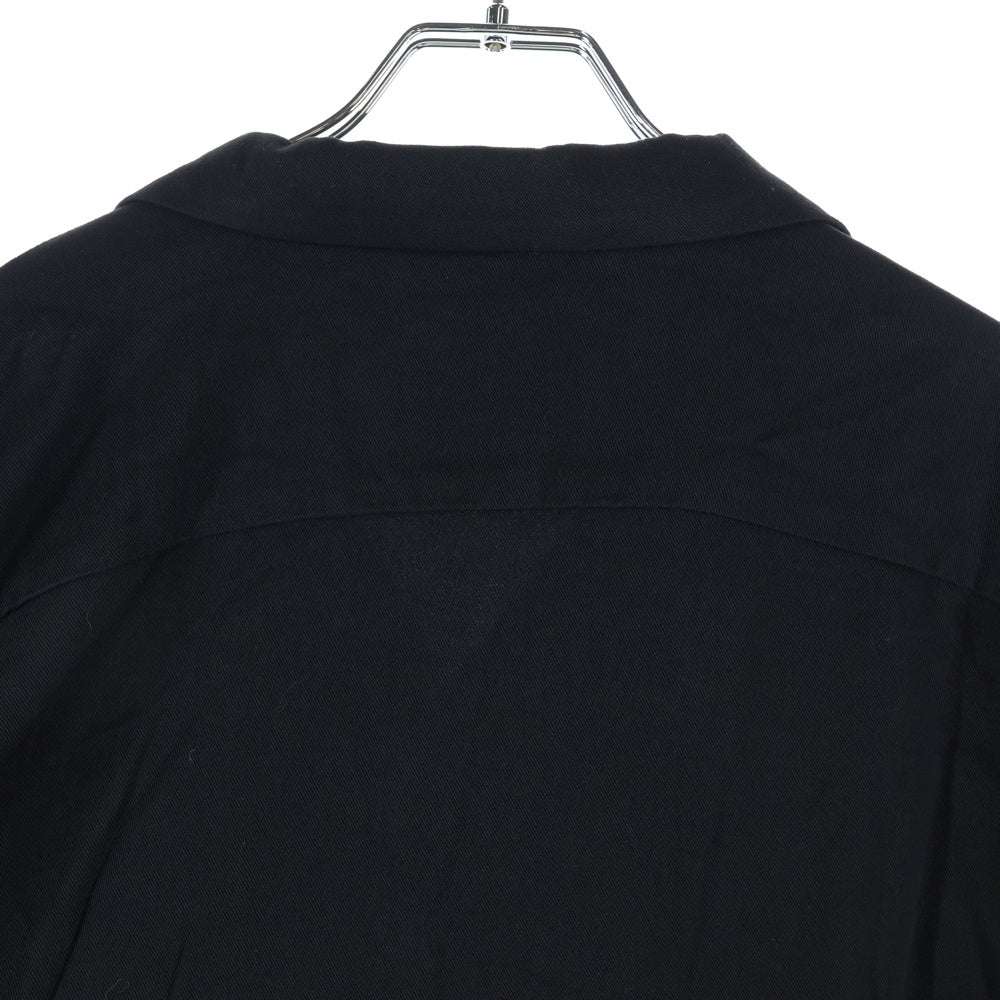 BUDSPOOL(バッズプール) ×GAKKIN 白墨狐 EMBROIDERY 50'S SHIRT ガッキン アート エンブロイダリー オープンカラー 半袖シャツ ブラック