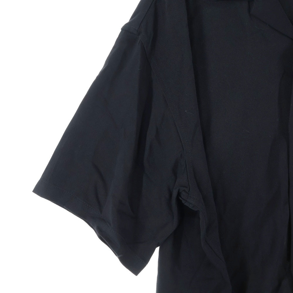 BUDSPOOL(バッズプール) ×GAKKIN 白墨狐 EMBROIDERY 50'S SHIRT ガッキン アート エンブロイダリー オープンカラー 半袖シャツ ブラック