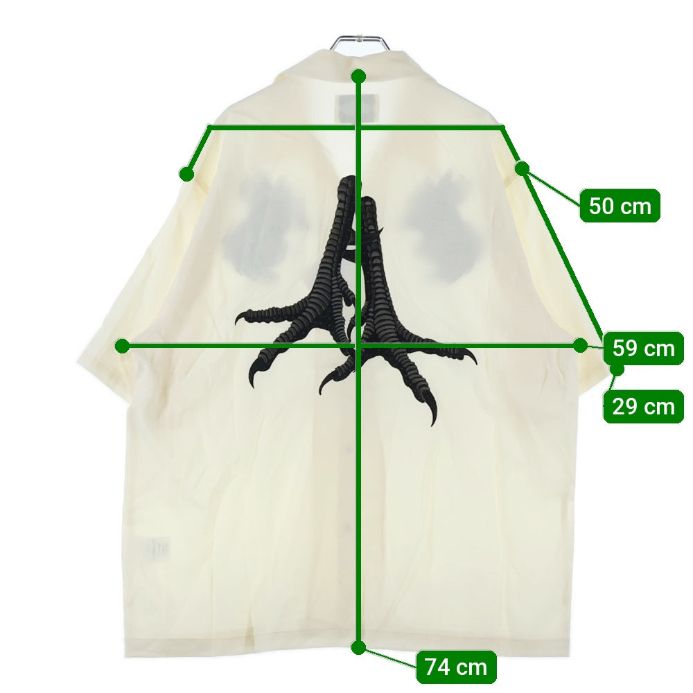 BUDSPOOL(バッズプール) ×GAKKIN 鶏 EMBROIDERY WHITE SHIRT ガッキン アート エンブロイダリー オープンカラー 半袖シャツ ホワイト