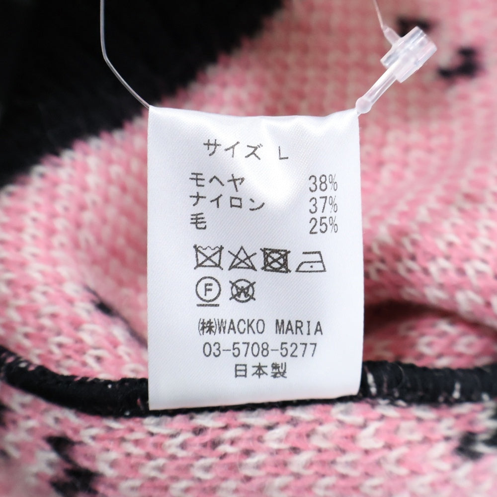 WACKO MARIA(ワコマリア) 24AW DIAMOND HEAVY MOHAIAR KNIT SWEATER ダイアモンド クルーネック ヘビー モヘア ニット セーター ブラック 24FW-WHK-KN19