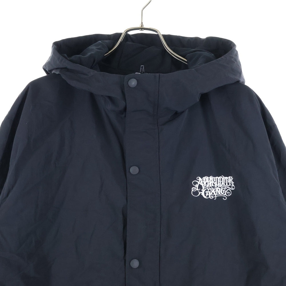 BUDSPOOL(バッズプール) APHRODITEGANG CLASSIC LOGO EMBROIDERY NYLON JACKET アフロディーテギャング クラシック ロゴ エンブロイダリー フーデッド ナイロン ジャケット ブラック