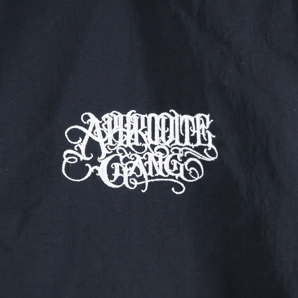 BUDSPOOL(バッズプール) APHRODITEGANG CLASSIC LOGO EMBROIDERY NYLON JACKET アフロディーテギャング クラシック ロゴ エンブロイダリー フーデッド ナイロン ジャケット ブラック