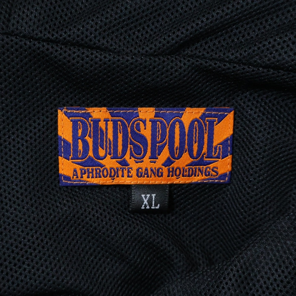 BUDSPOOL(バッズプール) APHRODITEGANG CLASSIC LOGO EMBROIDERY NYLON JACKET アフロディーテギャング クラシック ロゴ エンブロイダリー フーデッド ナイロン ジャケット ブラック