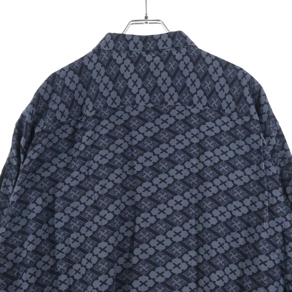 BUDSPOOL(バッズプール) ×GAKKIN 花罰家紋 ORIGINAL L/S SHIRT ガッキン ロゴ レーヨン オリジナル ロングスリーブ 長袖 シャツ グレー