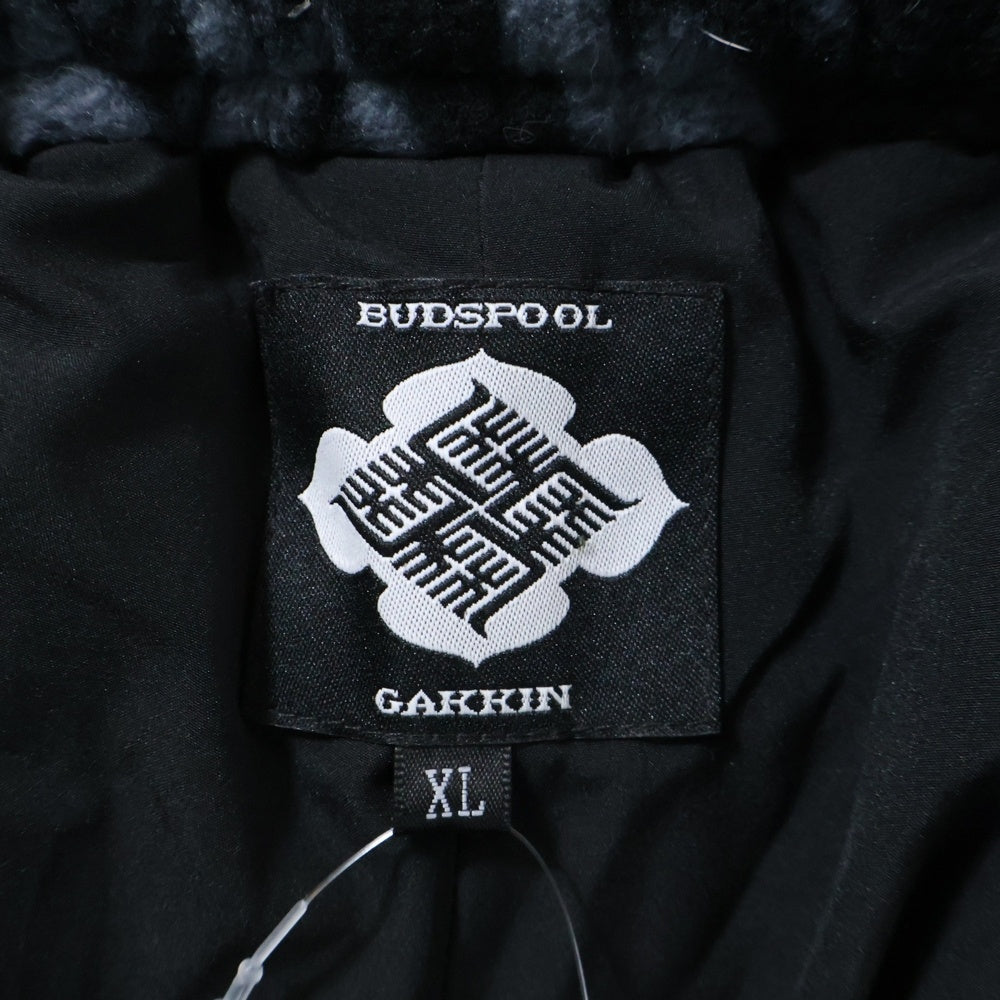 BUDSPOOL(バッズプール) ×GAKKIN BOA FLEECE PANTS ガッキン ジップアップ ボア フリース ジョガーパンツ ブラック/グレー