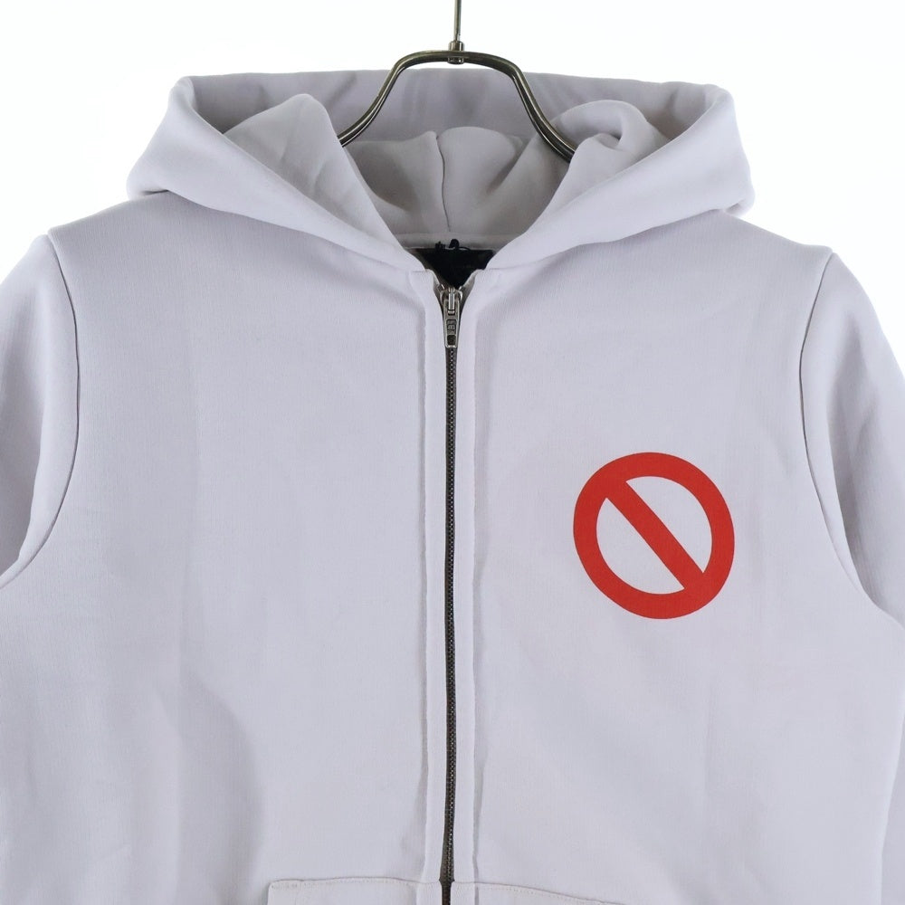 BALENCIAGA(バレンシアガ) BFRND Series Zip-up Hoodie Small Fit ロゴプリント スモールフィット ジップアップフーディ スウェットパーカー ホワイト レディース 788243 TQVH1