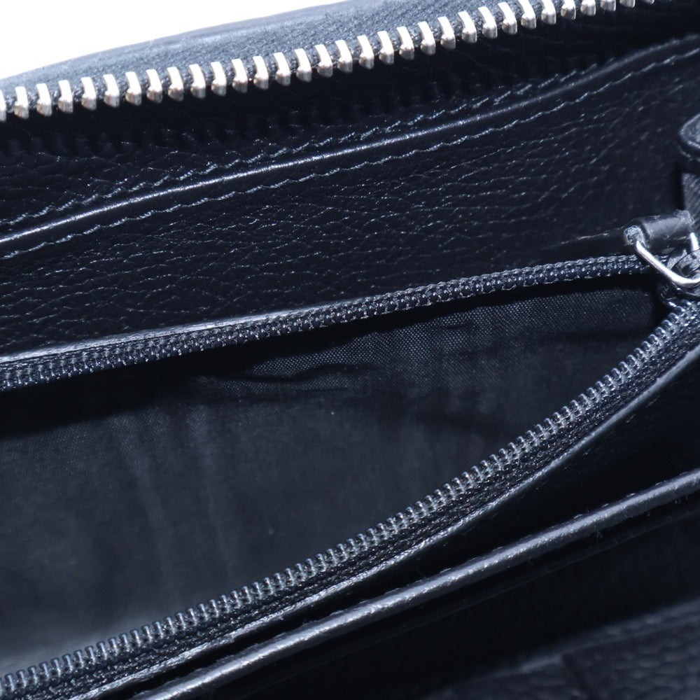 GUCCI(グッチ) ジャンボGG レザー ジッピーウォレット 長財布 ブラック 739482