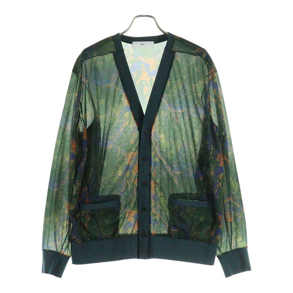 TOGA VIRILIS(トーガ ビリリース) 22AW MARBLE PRINT CARDIGAN 総柄 マーブルプリント カーディガン グリーン TV22-J0351