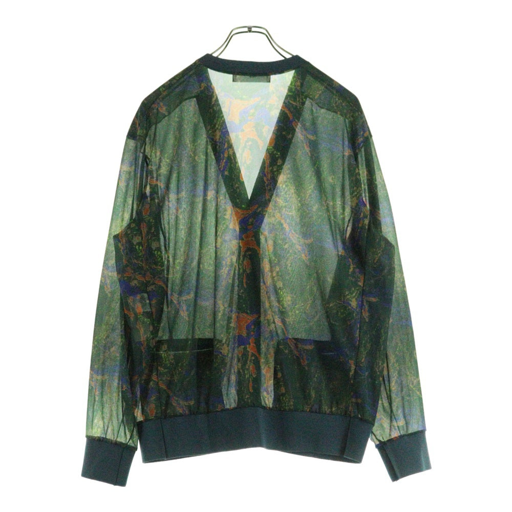 TOGA VIRILIS(トーガ ビリリース) 22AW MARBLE PRINT CARDIGAN 総柄 マーブルプリント カーディガン グリーン TV22-J0351