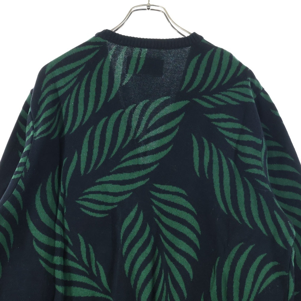 WACKO MARIA(ワコマリア) 23SS LEAF JACQUARD CARDIGAN リーフジャガードカーディガン ニット セーター グリーン/ブラック 23SS-WMK-KN14