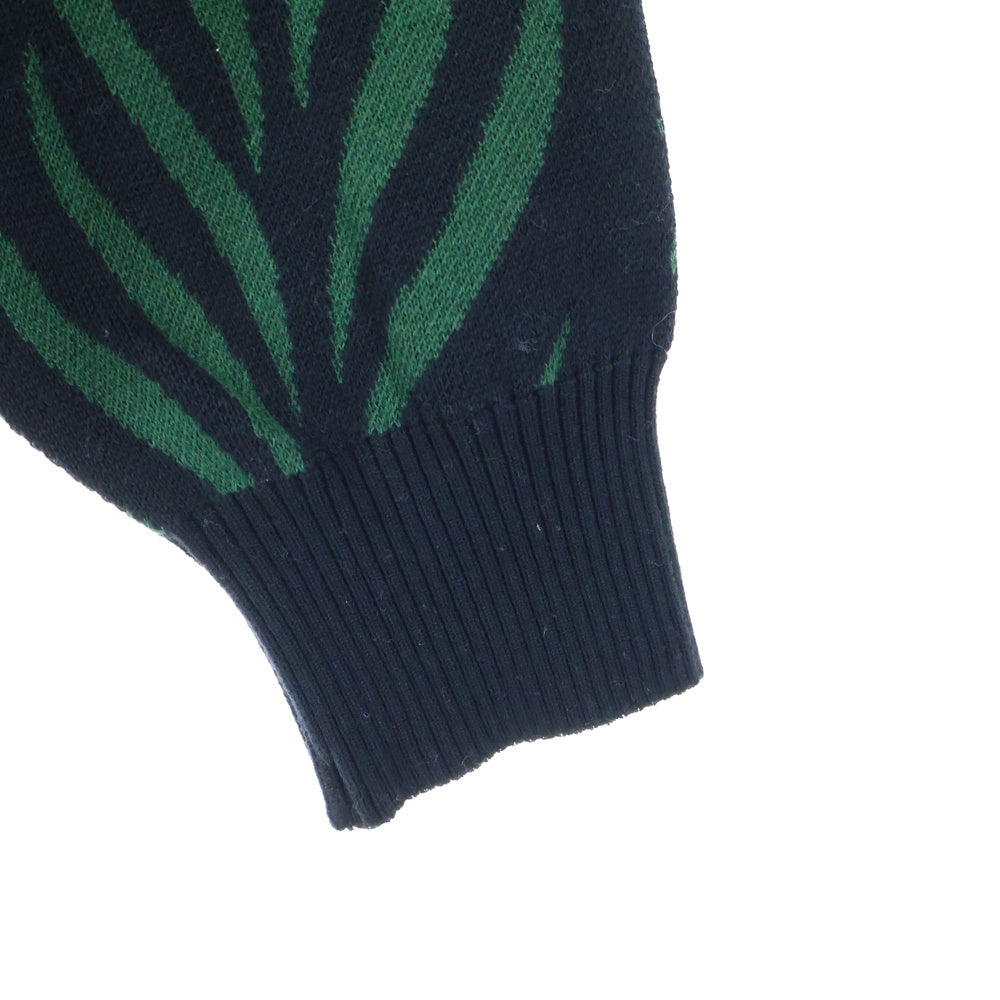 WACKO MARIA(ワコマリア) 23SS LEAF JACQUARD CARDIGAN リーフジャガードカーディガン ニット セーター グリーン/ブラック 23SS-WMK-KN14