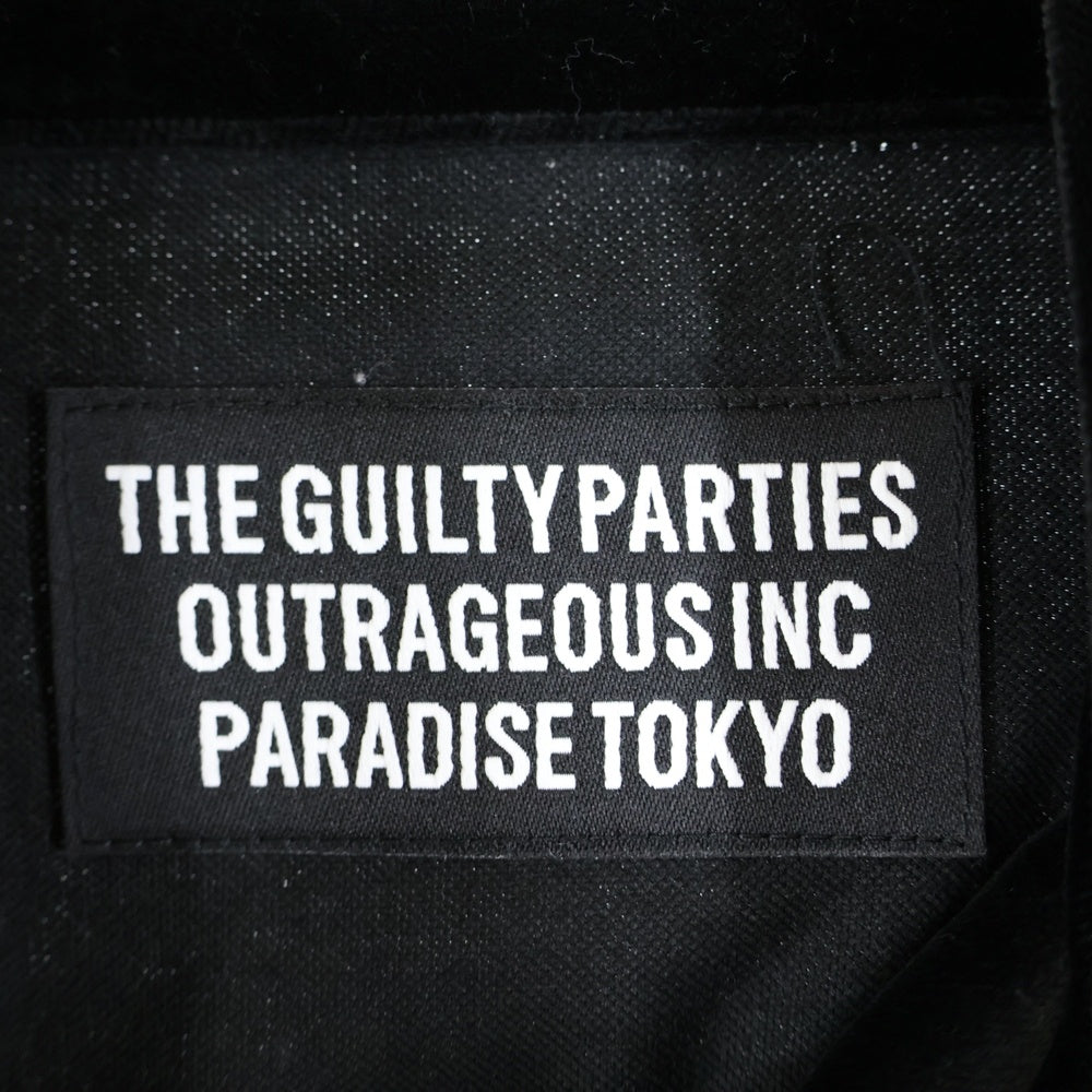 WACKO MARIA(ワコマリア) 24AW VELVET TRACK JACKET ロゴエンブロイダリー ベルベット トラックジャケット ブラック 24FWE-WMO-TJ01