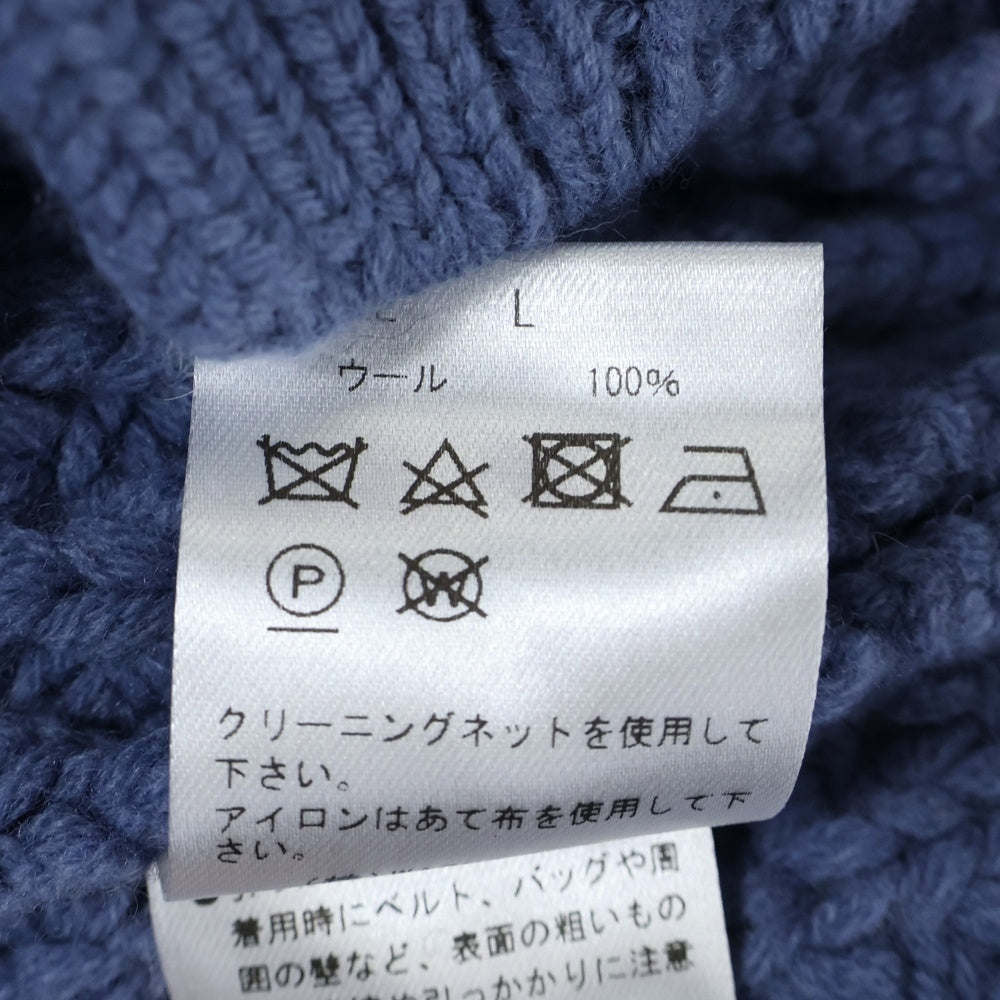 WACKO MARIA(ワコマリア) 24AW WAFFLE KNIT CARDIGAN ワッフルニット カーディガン セーター ブルー 24FW-WMK-KN02