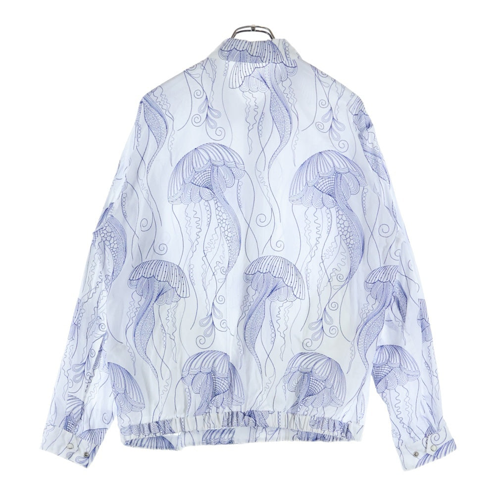 TOGA VIRILIS(トーガ ビリリース) 23SS Cotton Embroidery blouson 総柄 コットン エンブロイダリー ブルゾン ジャケット ホワイト/ブルー TV31-FC304