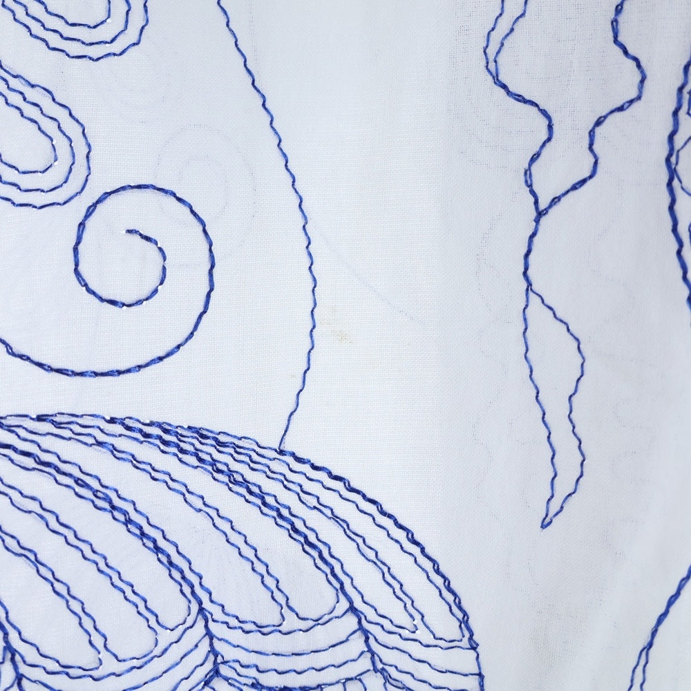 TOGA VIRILIS(トーガ ビリリース) 23SS Cotton Embroidery blouson 総柄 コットン エンブロイダリー ブルゾン ジャケット ホワイト/ブルー TV31-FC304