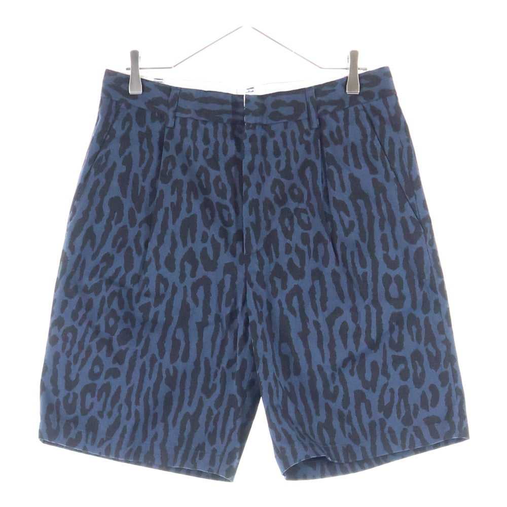 WACKO MARIA(ワコマリア) 22SS ×DICKIES PLEATED SHORT TROUSERS ディッキーズ レオパード プリーツ ショートトラウザー ハーフパンツ ネイビー DICKIES-WM-PT09