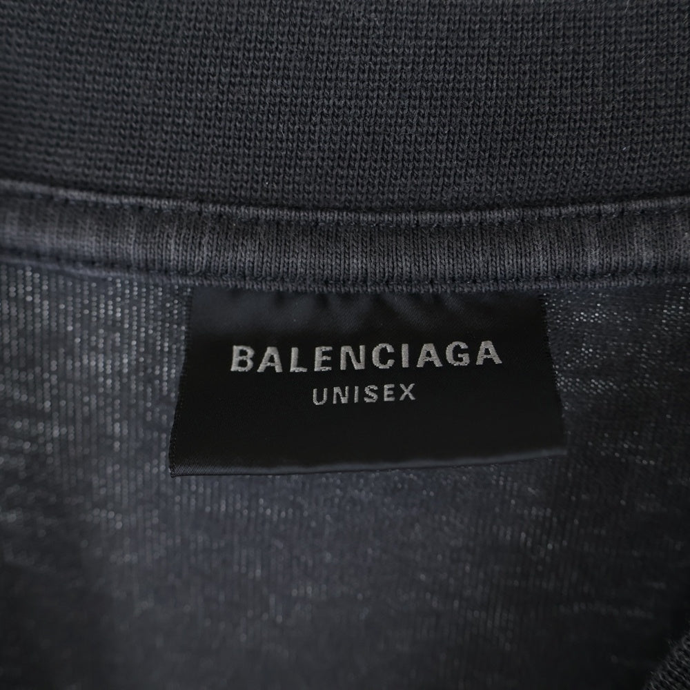 BALENCIAGA(バレンシアガ) 25SS BASKETBALL SERIES バスケットシリーズ ロゴ刺繍デザイン クルーネック半袖Tシャツカットソー ブラック 787349 TRVW9