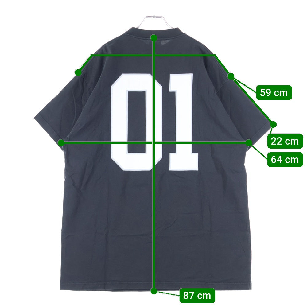 BALENCIAGA(バレンシアガ) 25SS BASKETBALL SERIES バスケットシリーズ ロゴ刺繍デザイン クルーネック半袖Tシャツカットソー ブラック 787349 TRVW9