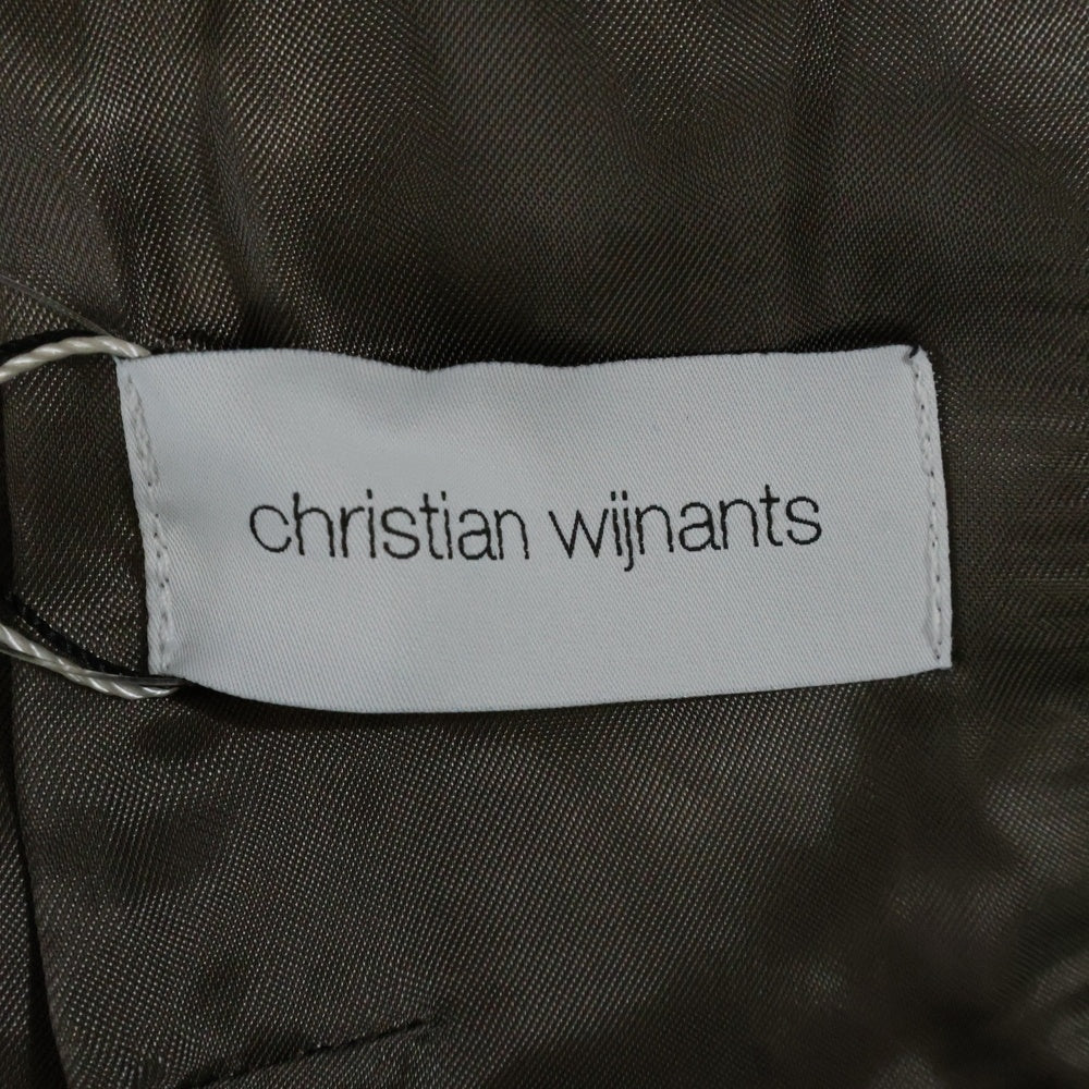 Christian Wijnants(クリスチャンワイナンツ) JAKARI BALZER レーヨン混 ジャカリ ノーカラーブレザージャケット レディース グリーン WPP5834