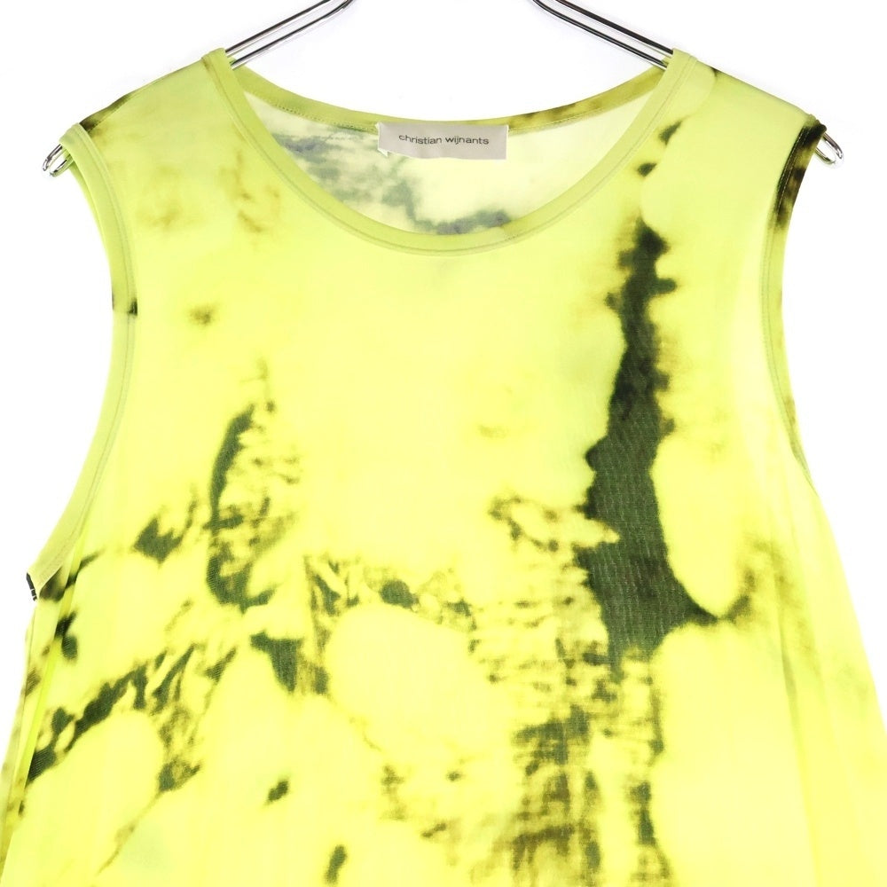 Christian Wijnants(クリスチャンワイナンツ) タイダイ レーヨン混 ノースリーブ ワンピース レディース イエロー
