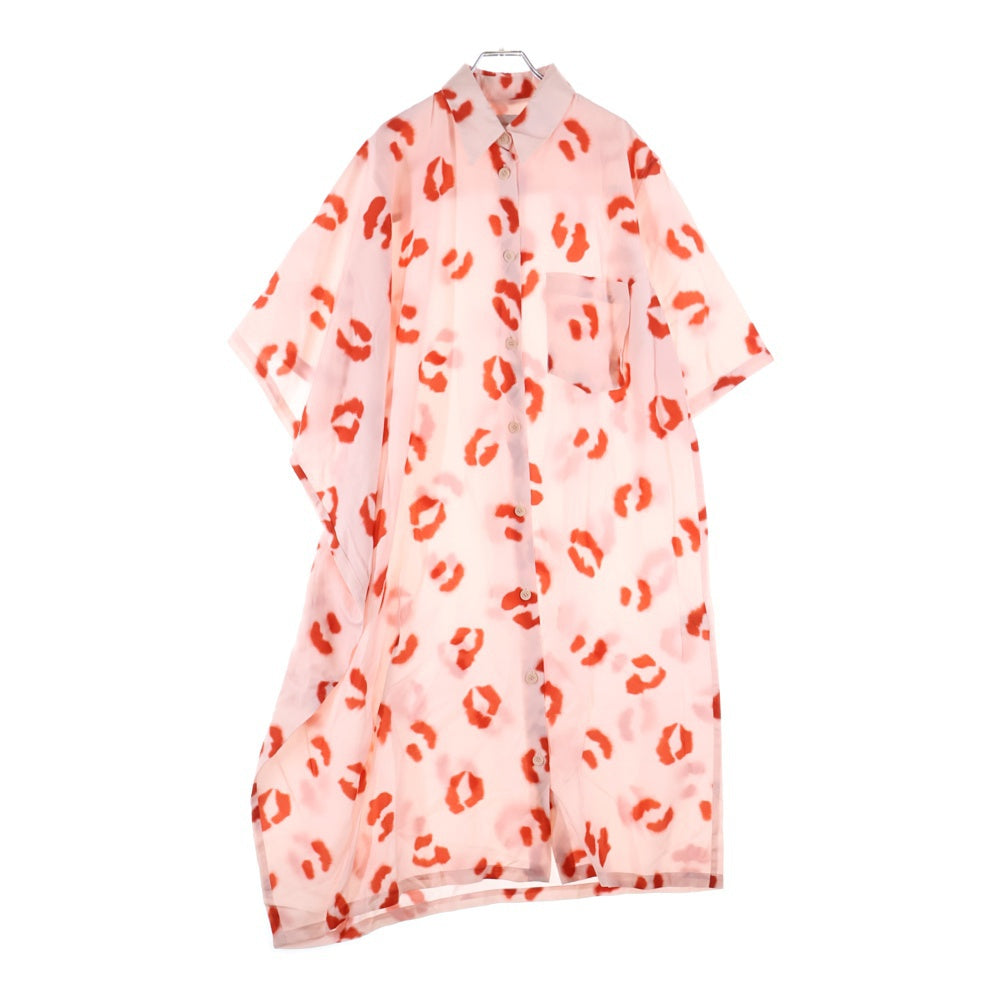 Christian Wijnants(クリスチャンワイナンツ) DUMAK シルク混 総柄 ボタンフライ ノースリーブワンピース ピンク