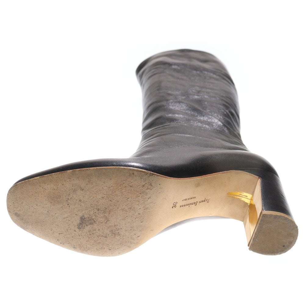 Rupert Sanderson(ルパートサンダーソン) レザー ハイヒール ポインテッドトゥ ロングブーツ レディース ブラック