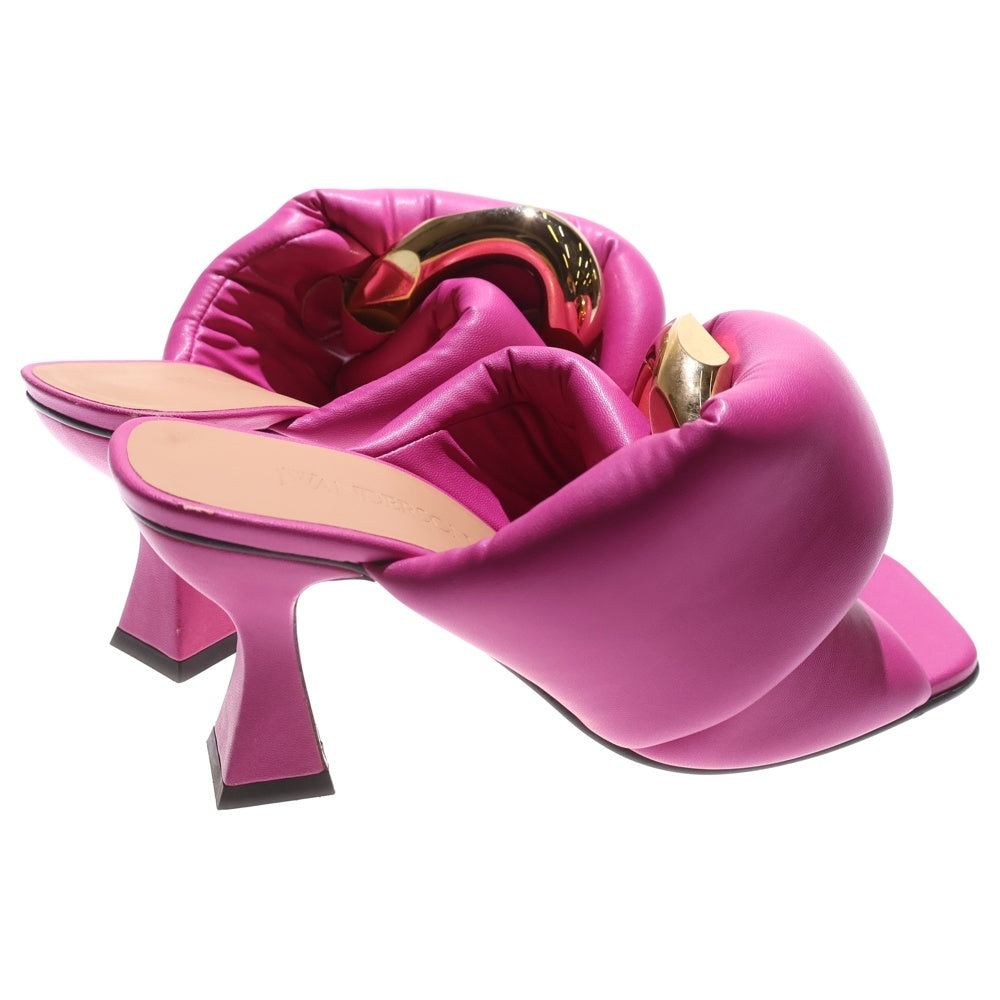 J.W.ANDERSON(ジェー ダブリュー アンダーソン) Chain Twist faux leather mules チェインツイスト フォーレザー ハイヒールミュール レディース ピンク ANW38021A