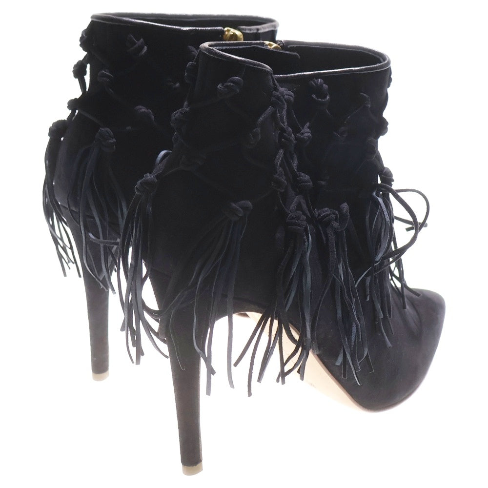 Rupert Sanderson(ルパートサンダーソン) CHARISSE フリンジ スエード ショート ハイヒールブーツ レディース ブラック