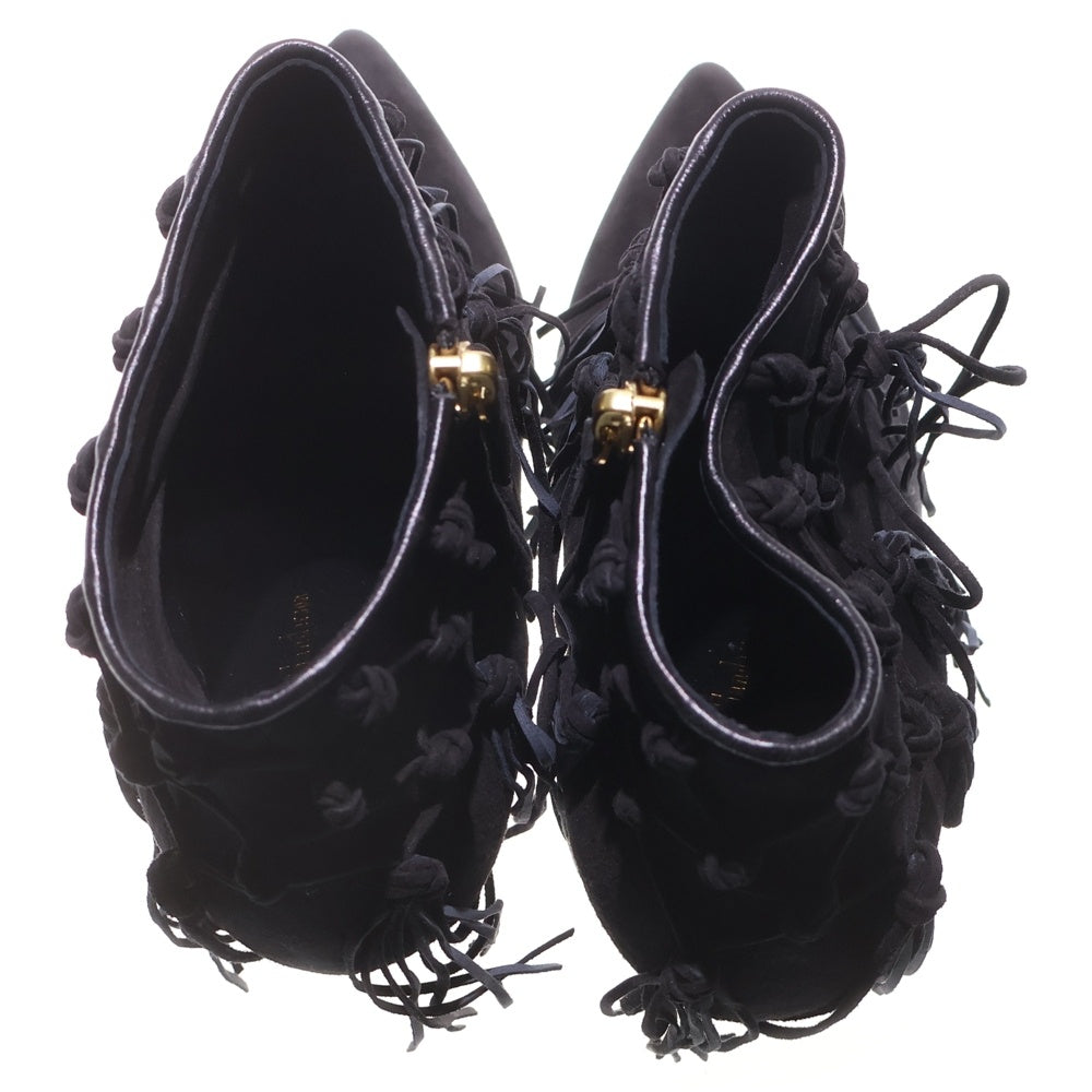 Rupert Sanderson(ルパートサンダーソン) CHARISSE フリンジ スエード ショート ハイヒールブーツ レディース ブラック