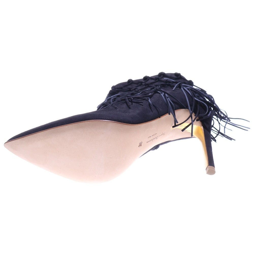 Rupert Sanderson(ルパートサンダーソン) CHARISSE フリンジ スエード ショート ハイヒールブーツ レディース ブラック