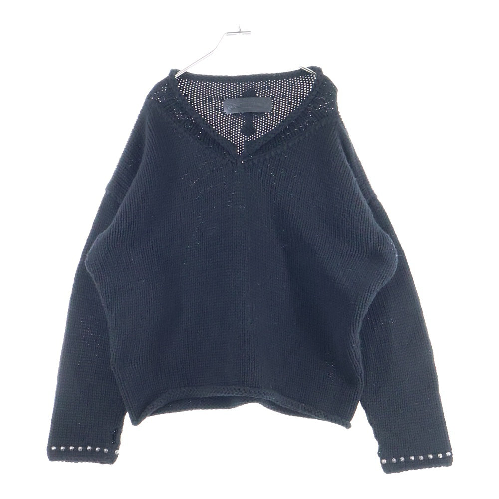 CHROME HEARTS(クロムハーツ) クロス ボールボタン クロスパッチ カシミアニット セーター ブラック