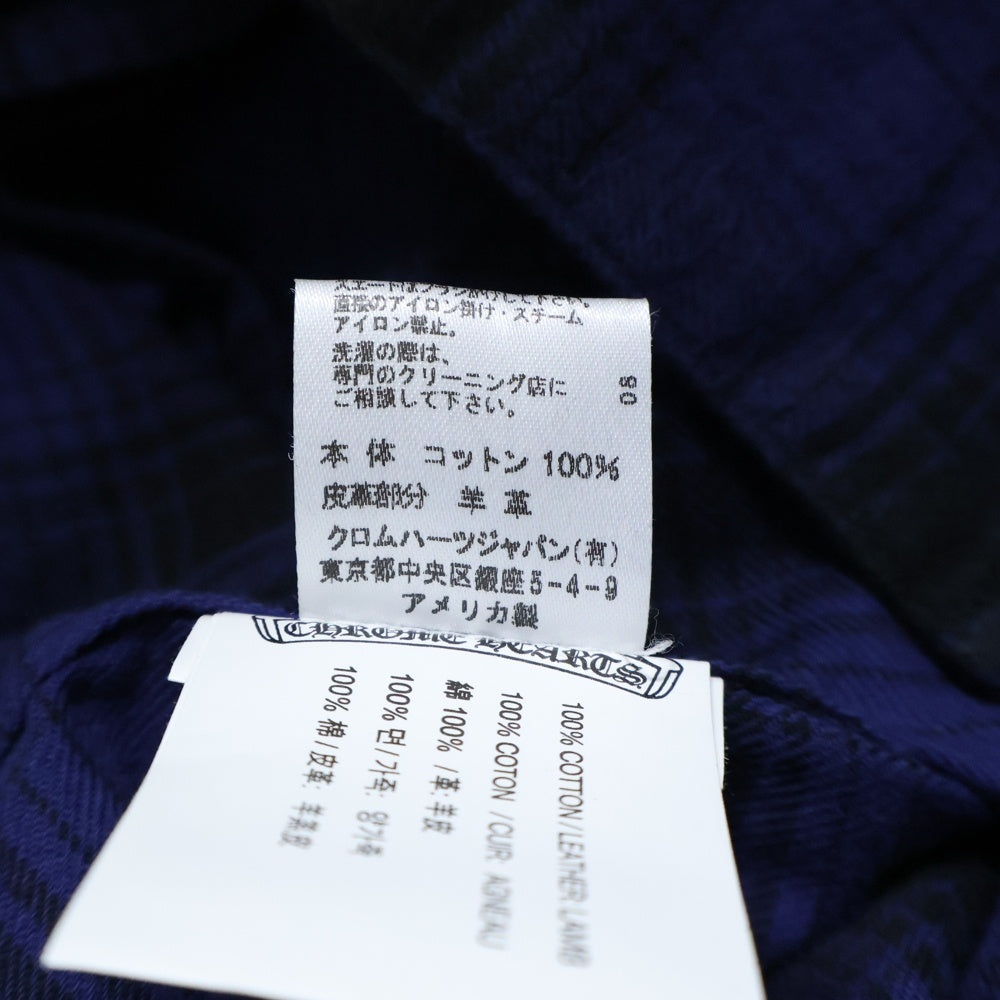 CHROME HEARTS(クロムハーツ) LOOSEENDS LS CHECK 初期 ルーズエンド クロスパッチ付 チェック 長袖シャツ ブルー/ブラック