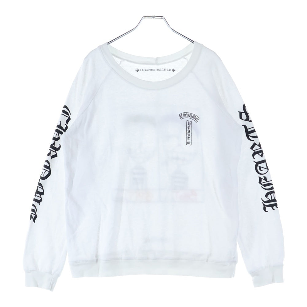 CHROME HEARTS(クロムハーツ) ×MATTY BOY PPO SNOT SPIT マッティボーイ スノットスピット バックグラフィックプリント ラグラントレーナー ホワイト