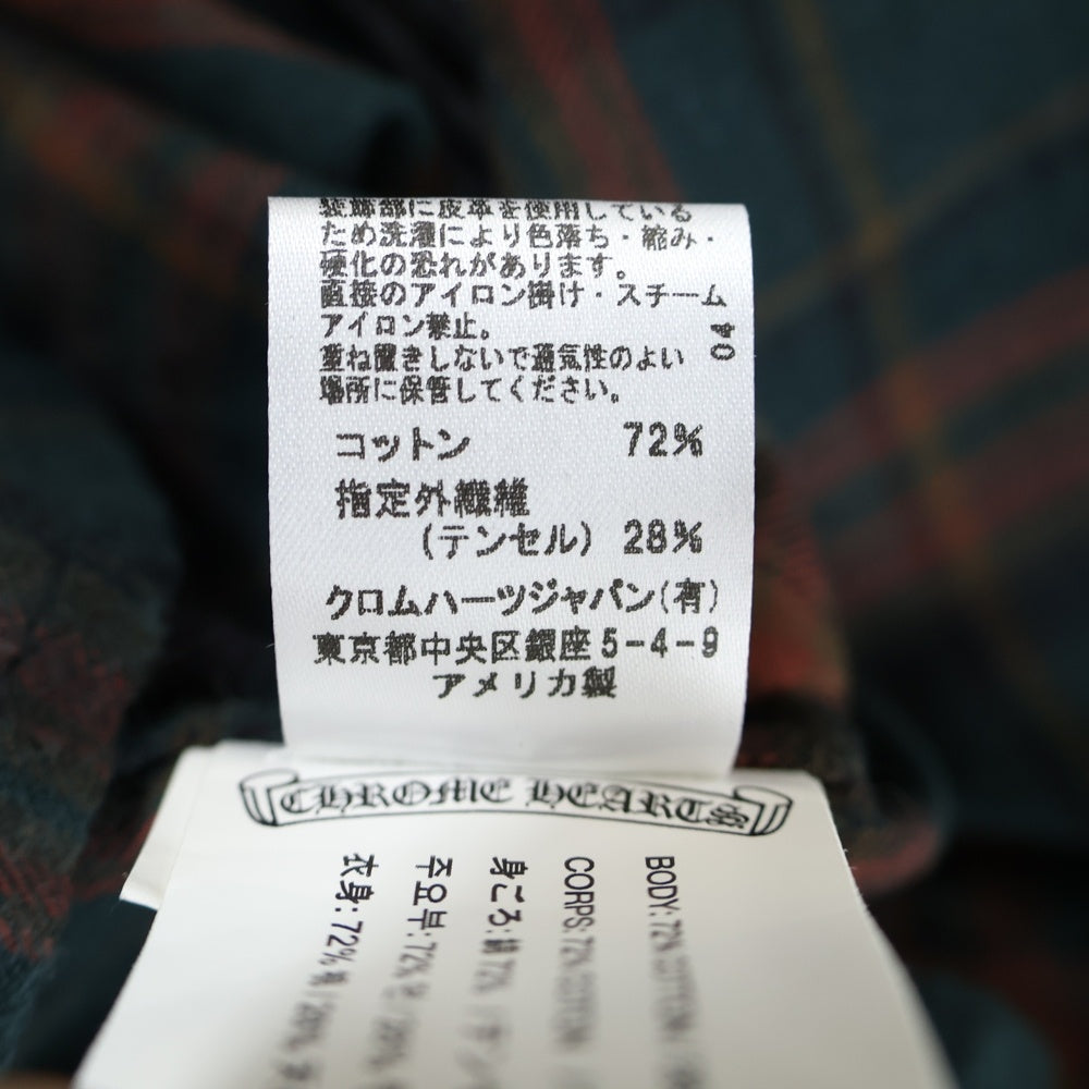 CHROME HEARTS(クロムハーツ) HEYWOOD L/S ヘイウッドダガージップ 長袖チェックシャツ マルチ
