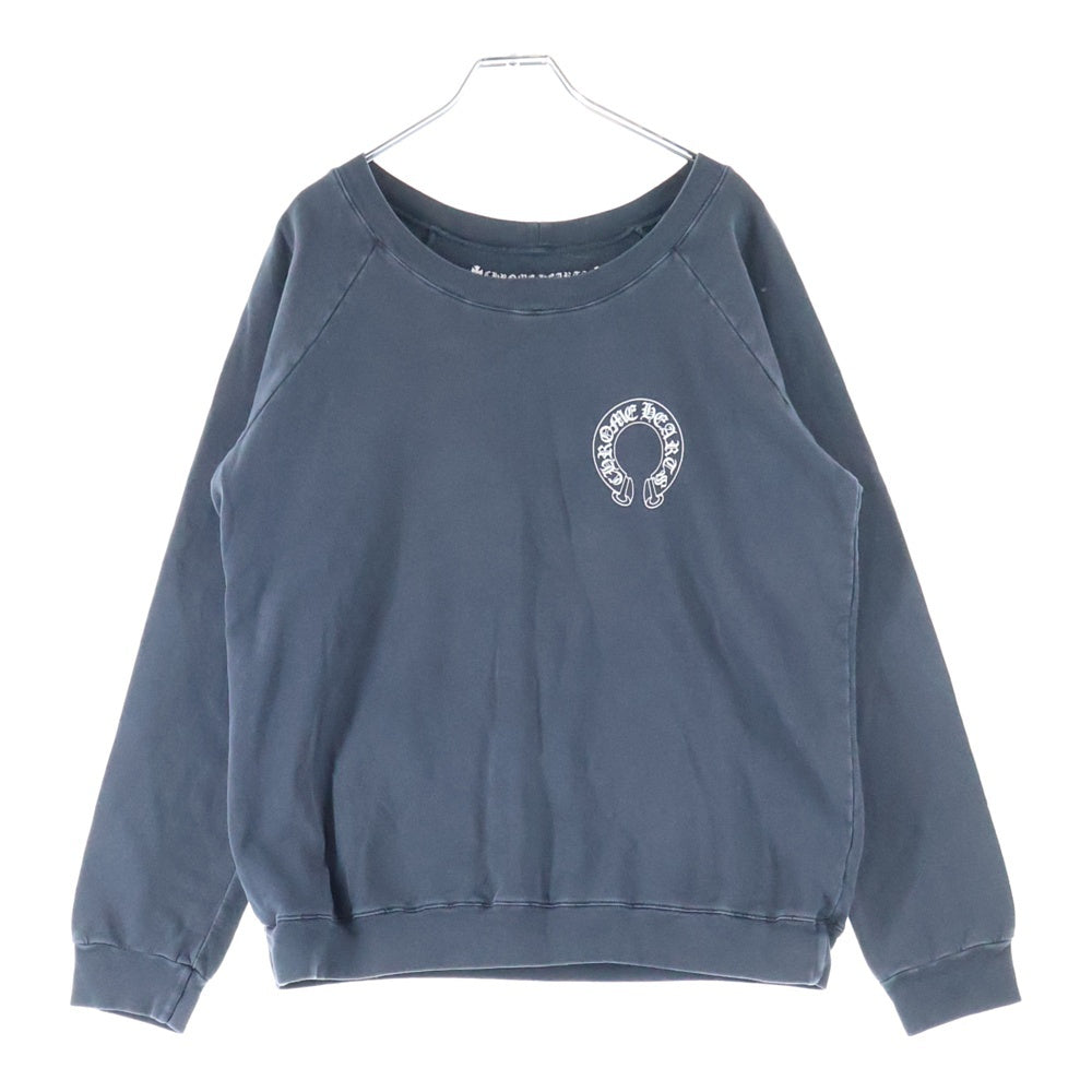 CHROME HEARTS(クロムハーツ) SWTSHRT PLVR バックアーチロゴ 袖フローラル ラグラン スウェット トレーナー グレー