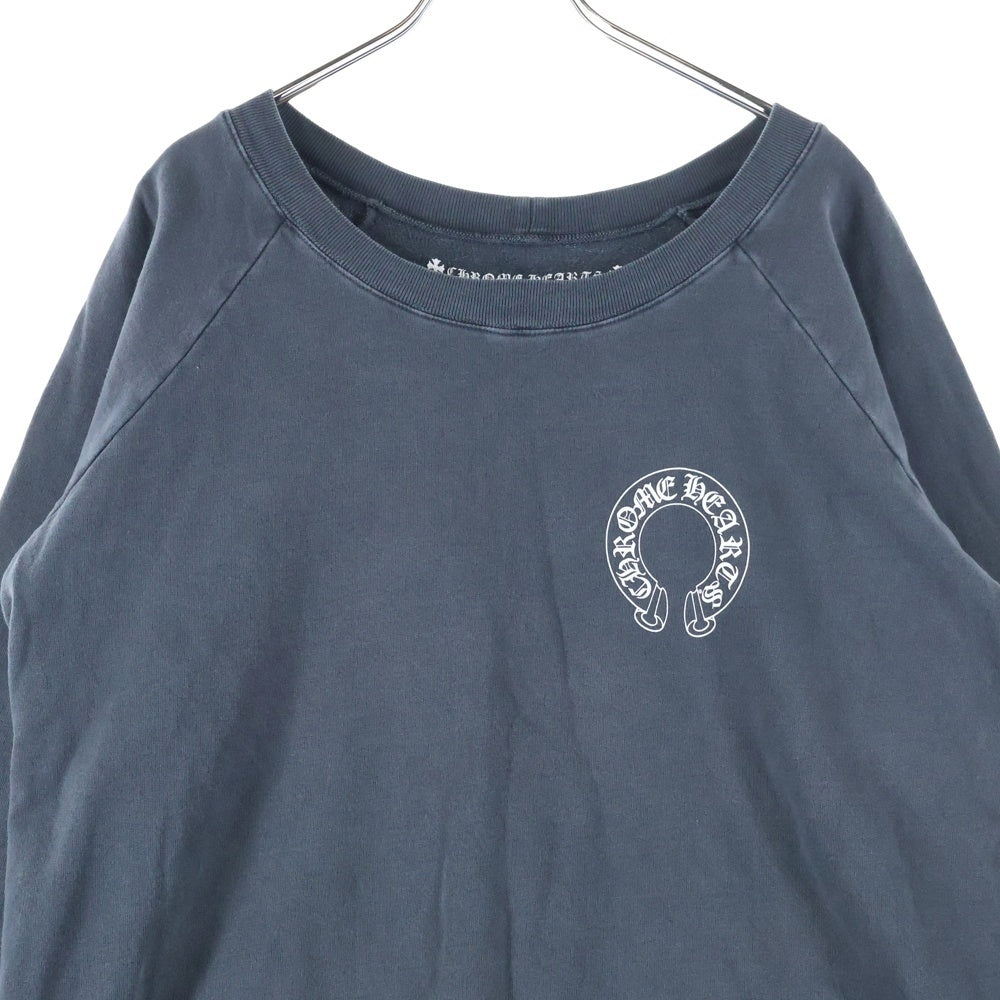 CHROME HEARTS(クロムハーツ) SWTSHRT PLVR バックアーチロゴ 袖フローラル ラグラン スウェット トレーナー グレー