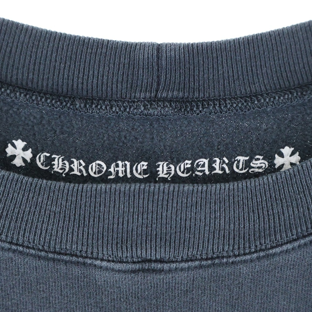 CHROME HEARTS(クロムハーツ) SWTSHRT PLVR バックアーチロゴ 袖フローラル ラグラン スウェット トレーナー グレー
