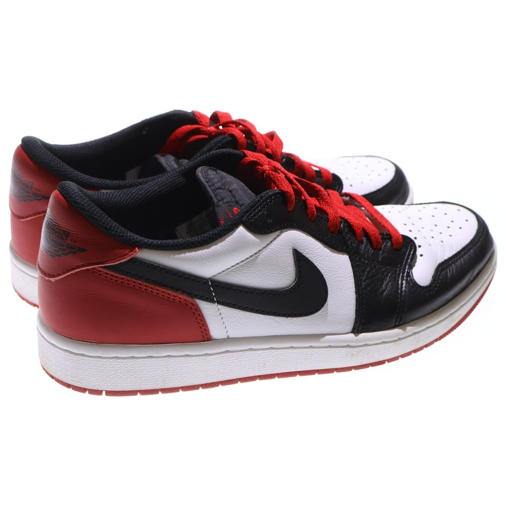 NIKE(ナイキ) AIR JORDAN 1 LOW BLACK TOE エアジョーダン 1 ブラックトゥ ローカットスニーカー ホワイト/レッド US10/28cm CZ0790-106