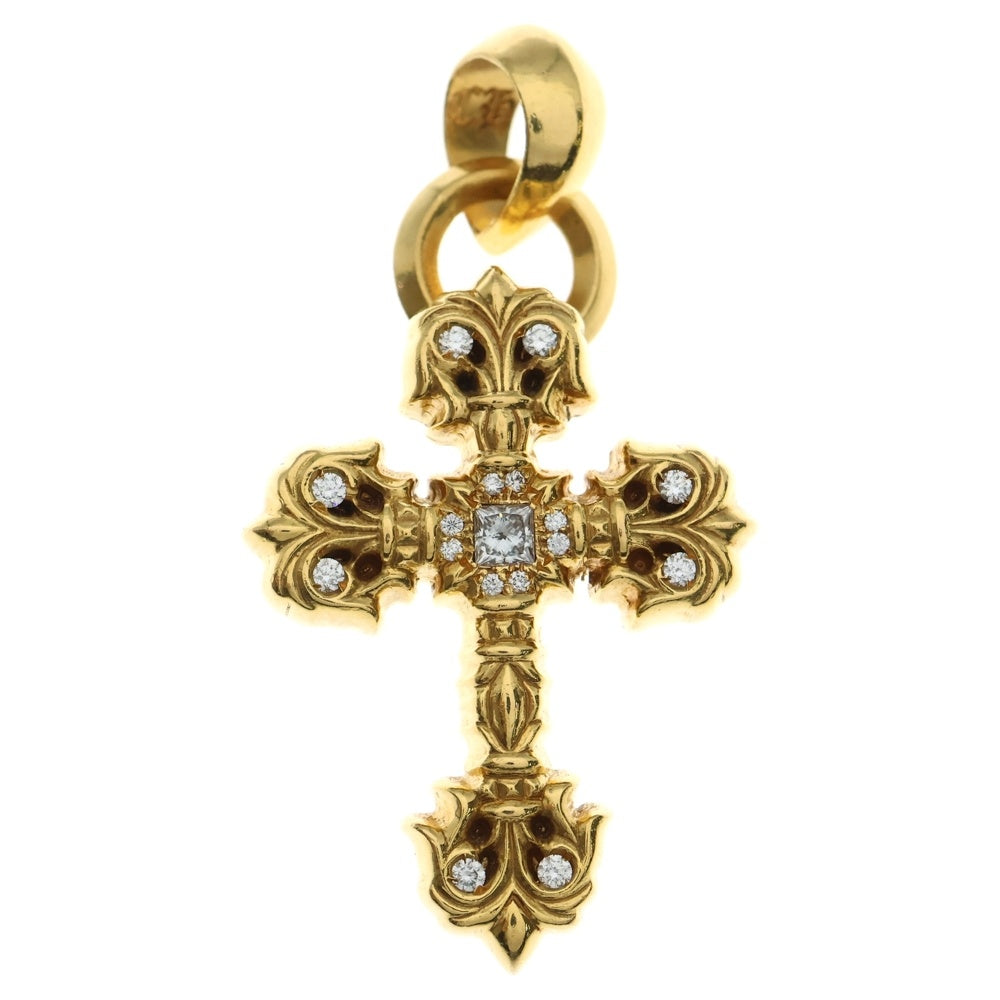 CHROME HEARTS(クロムハーツ) 22K FILIG/CROSS-XSM P/DIA フィリグリークロスXS PAVEダイヤ ペンダントトップ ゴールド BCA043