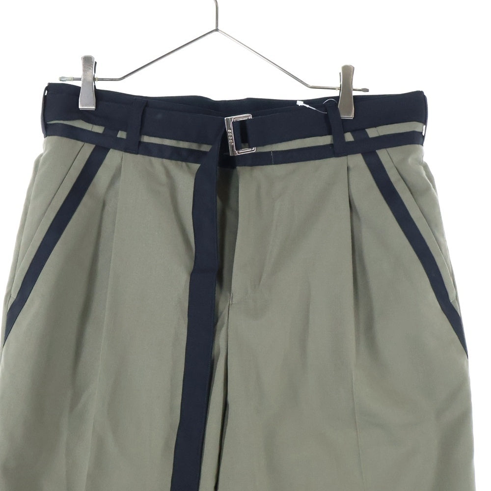 Sacai(サカイ) 21AW SUITING PANTS スーチング スラックスパンツ カーキ 21-02556M
