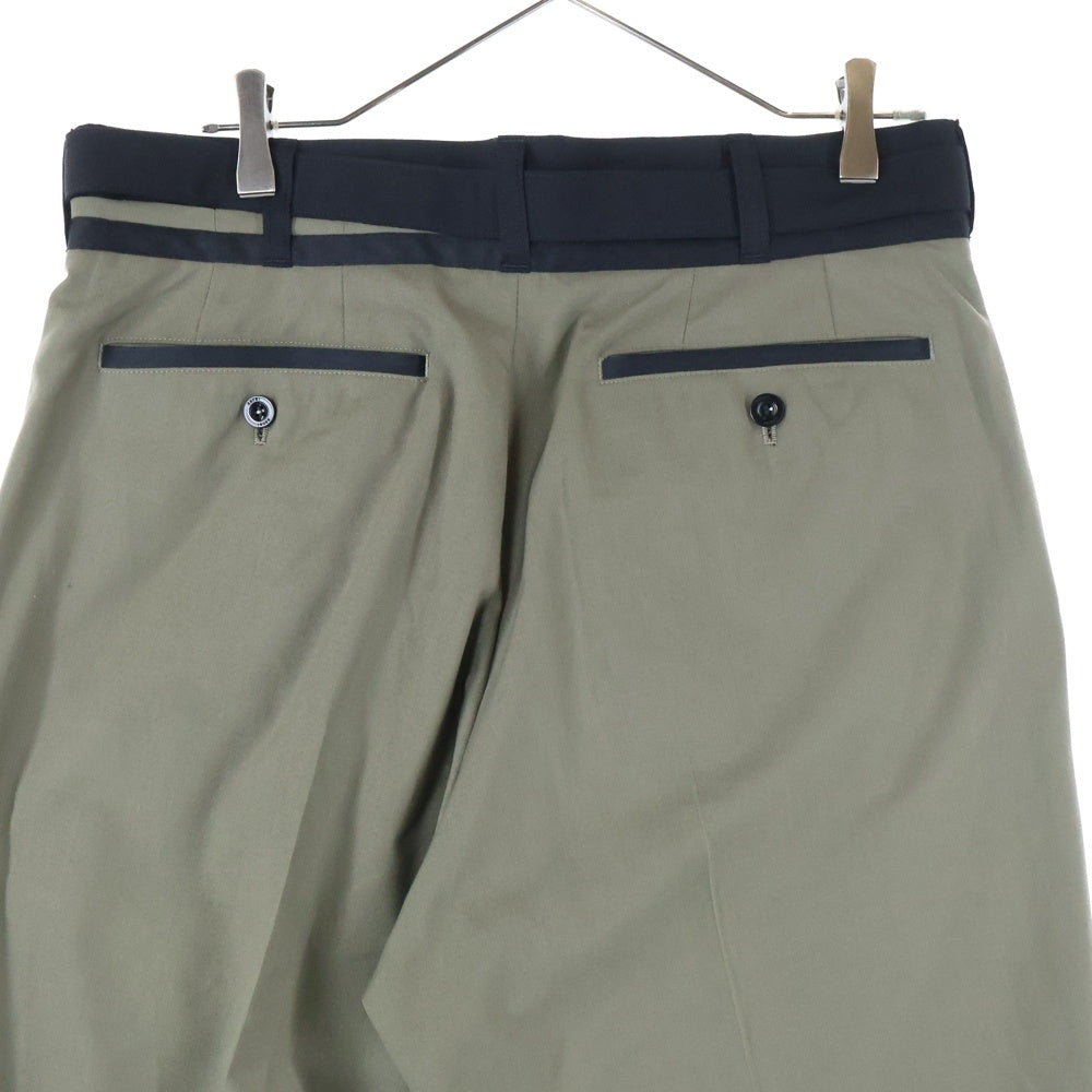 Sacai(サカイ) 21AW SUITING PANTS スーチング スラックスパンツ カーキ 21-02556M