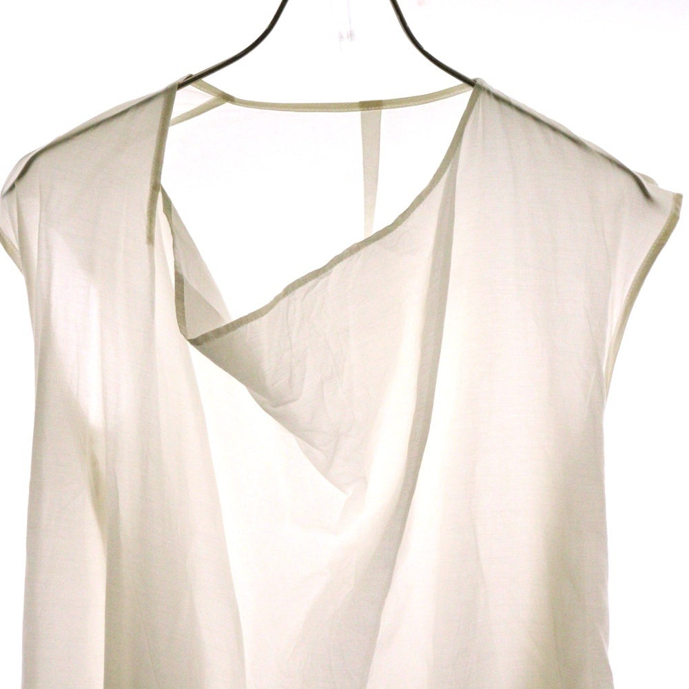 Yohji Yamamoto + NOIR(ヨウジヤマモトプリュスノアール) ベルト付 ノースリーブ ワンピース ドレス ホワイト NO‐D012‐002 レディース