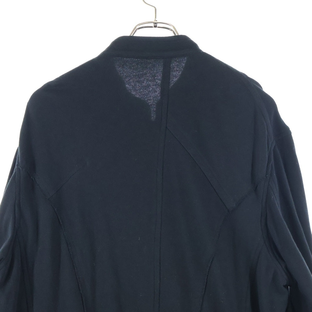 Yohji Yamamoto POUR HOMME(ヨウジヤマモト プールオム) スタンドカラー カーブ切替 スウェット コート ブラック HB‐C04‐034