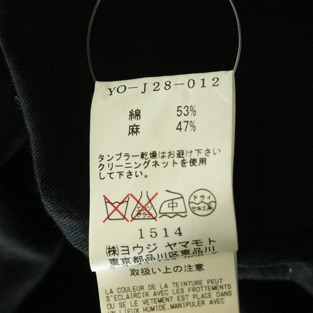 Y's(ワイズ) リネン混 1B ロング ジャケット ブラック YO-J28-012 レディース