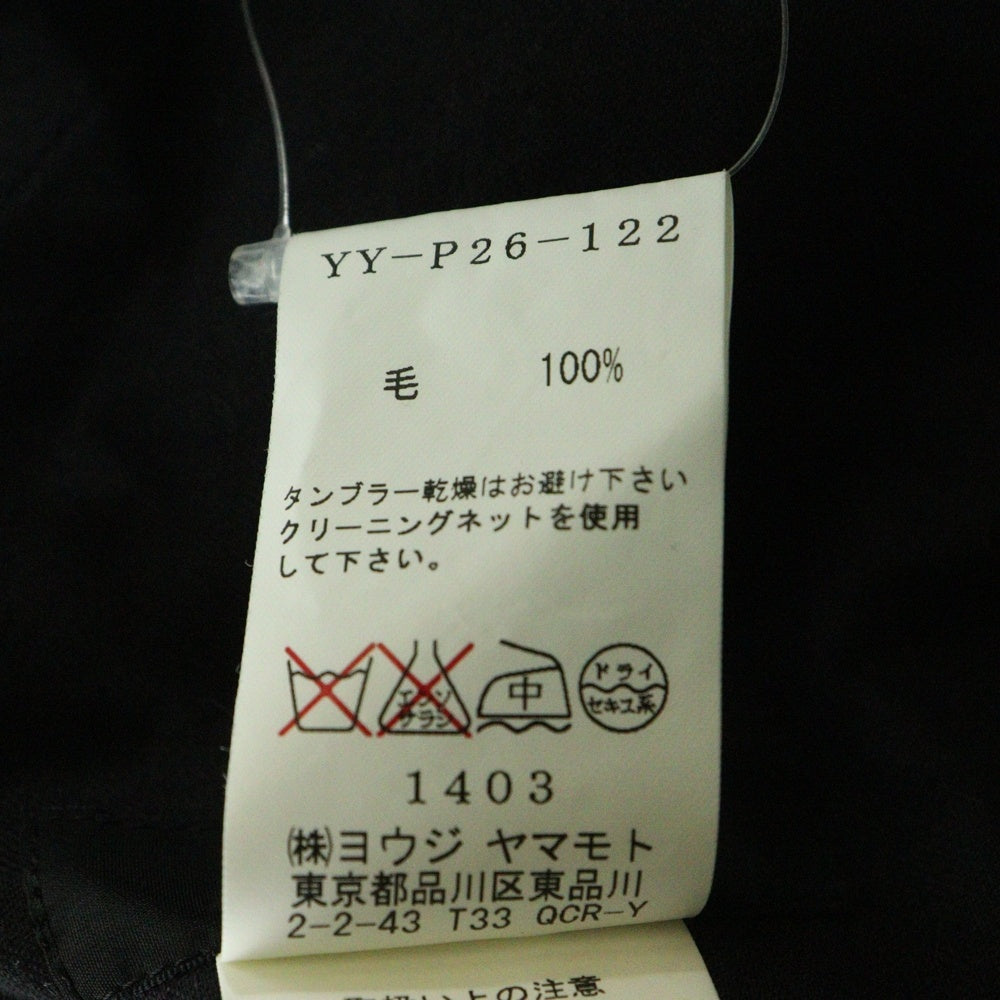 Y's(ワイズ) 1タック ワイド パンツ ブラック YY-P26-122 レディース