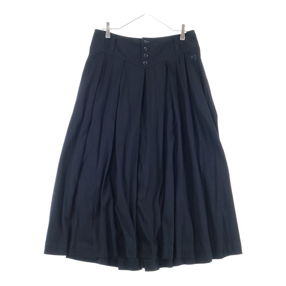 Y-3(ワイスリー) エンブロイダリー ロゴ ロング スカート ブラック W57900 レディース