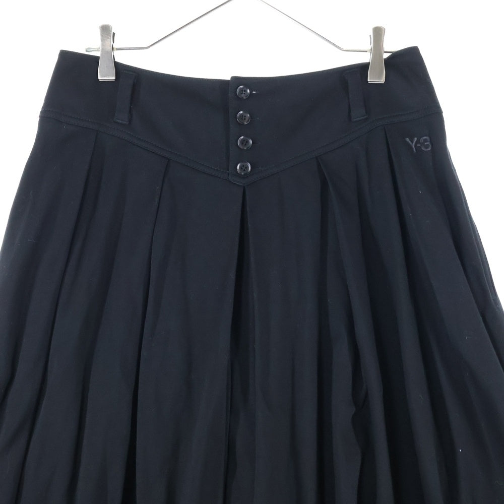 Y-3(ワイスリー) エンブロイダリー ロゴ ロング スカート ブラック W57900 レディース
